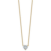 14k 3 carat Lab Grown Diamond VS+ F+ Heart Complete 18 inch Four Prong Pendant Necklace